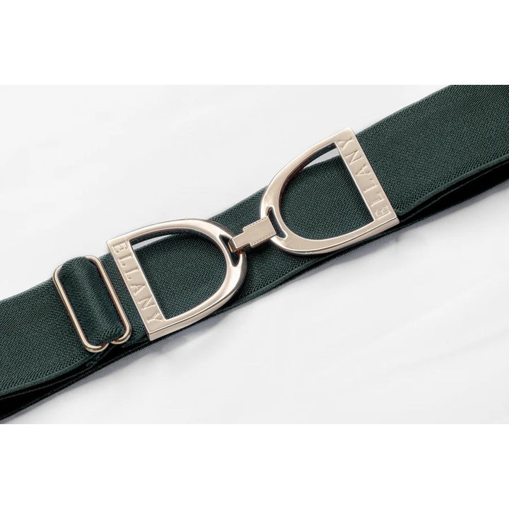 Ellany 1.5" Gold Stirrup Elastic Belt, Forest