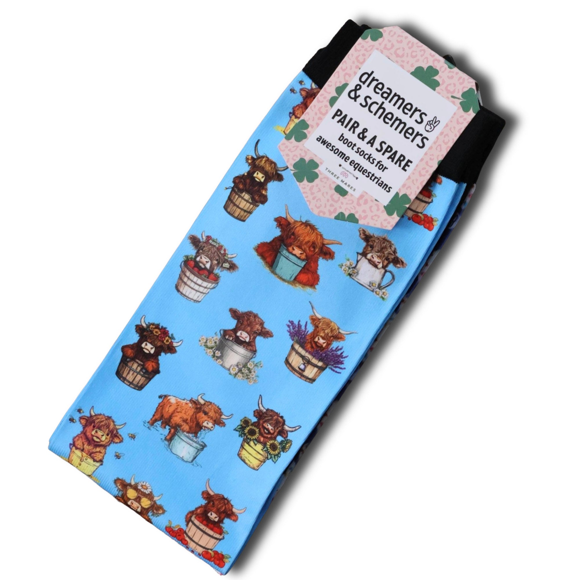Dreamers &amp; Schemers Highland Cow Pair &amp; A Spare Socks