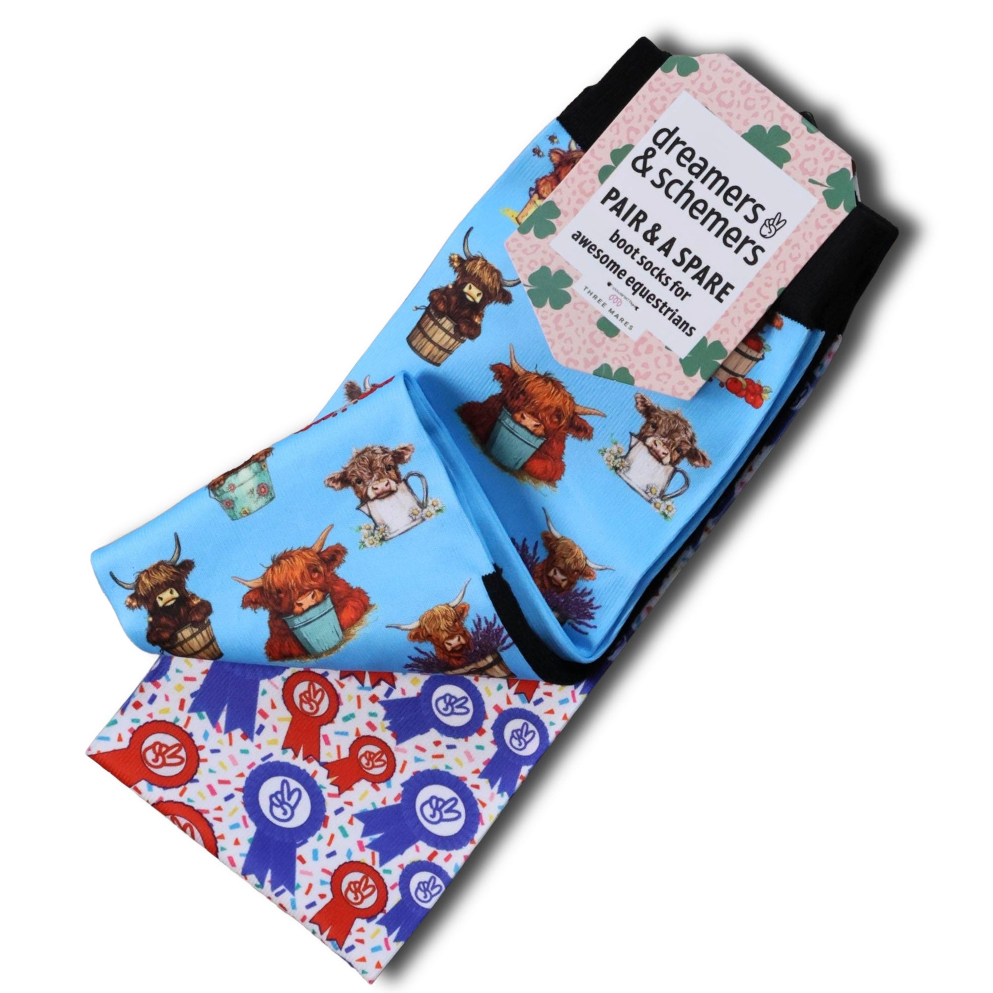 Dreamers &amp; Schemers Highland Cow Pair &amp; A Spare Socks