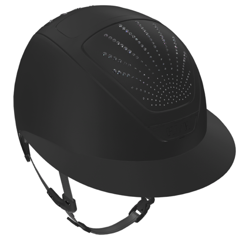 KASK Star Lady Hunter Origin riding helmet in Black with Graphite trim and graphite Swarovski crystals