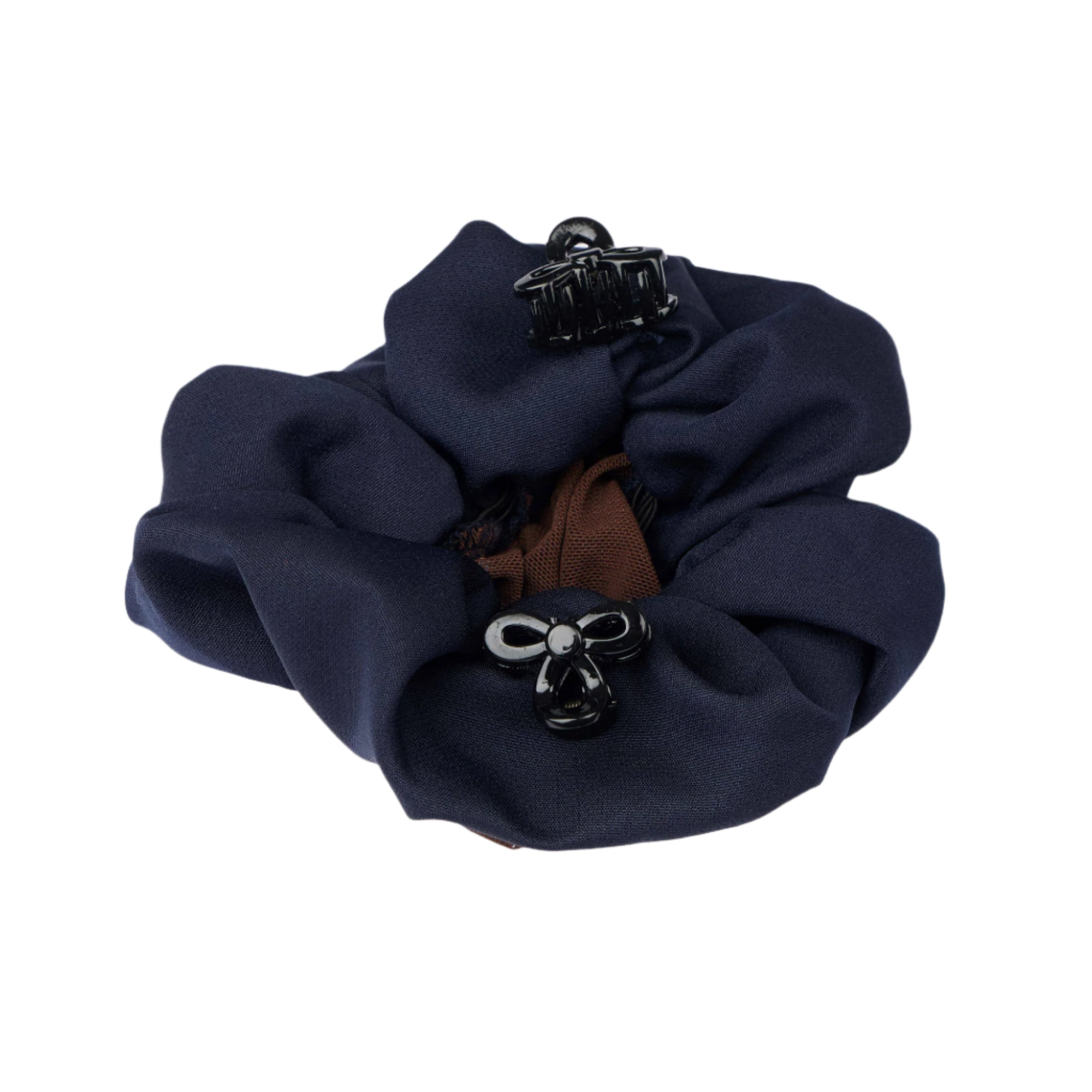 LeMieux Scrunchie with Crystal Hair Net, Navy/Brown
