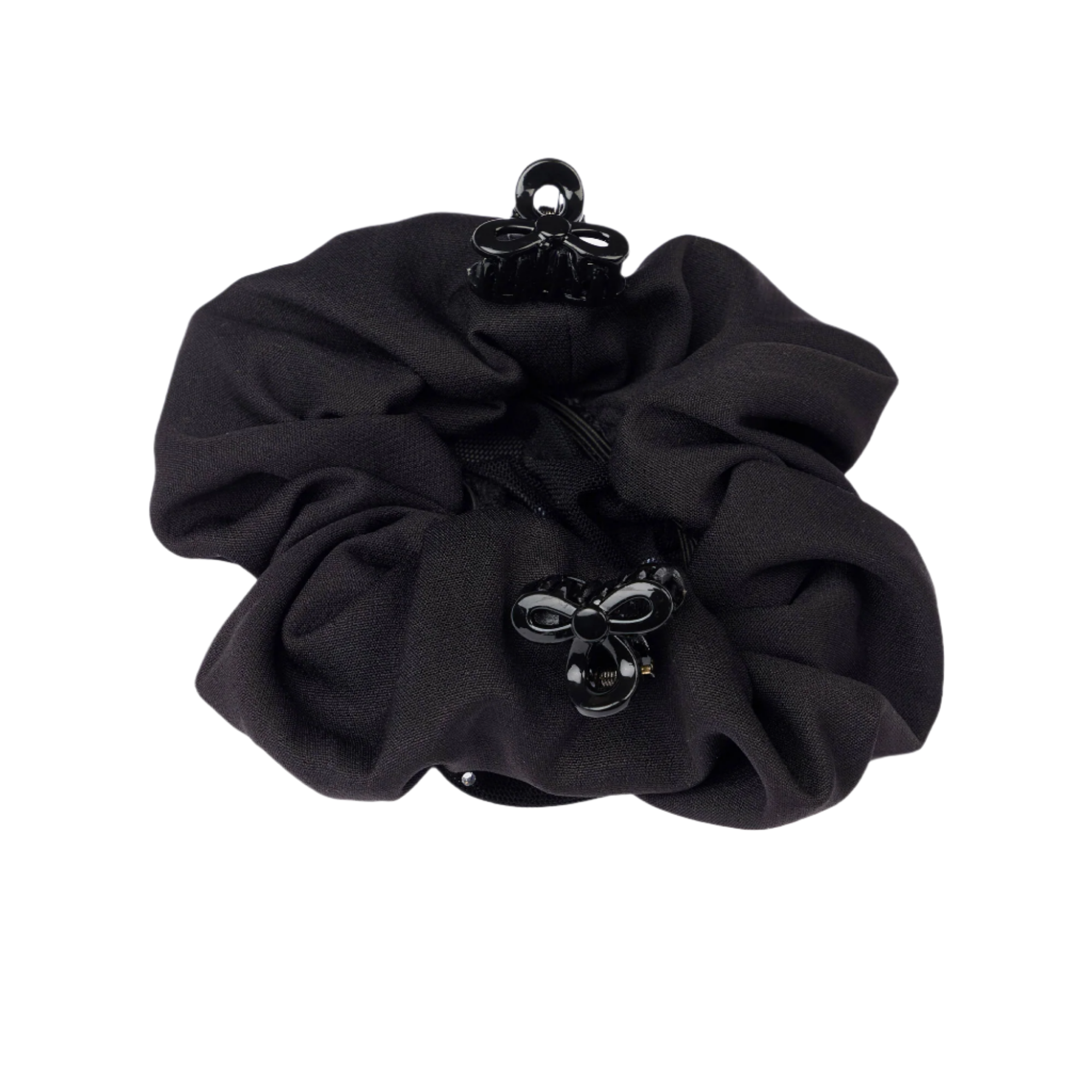LeMieux Scrunchie with Crystal Hair Net, Black/Black