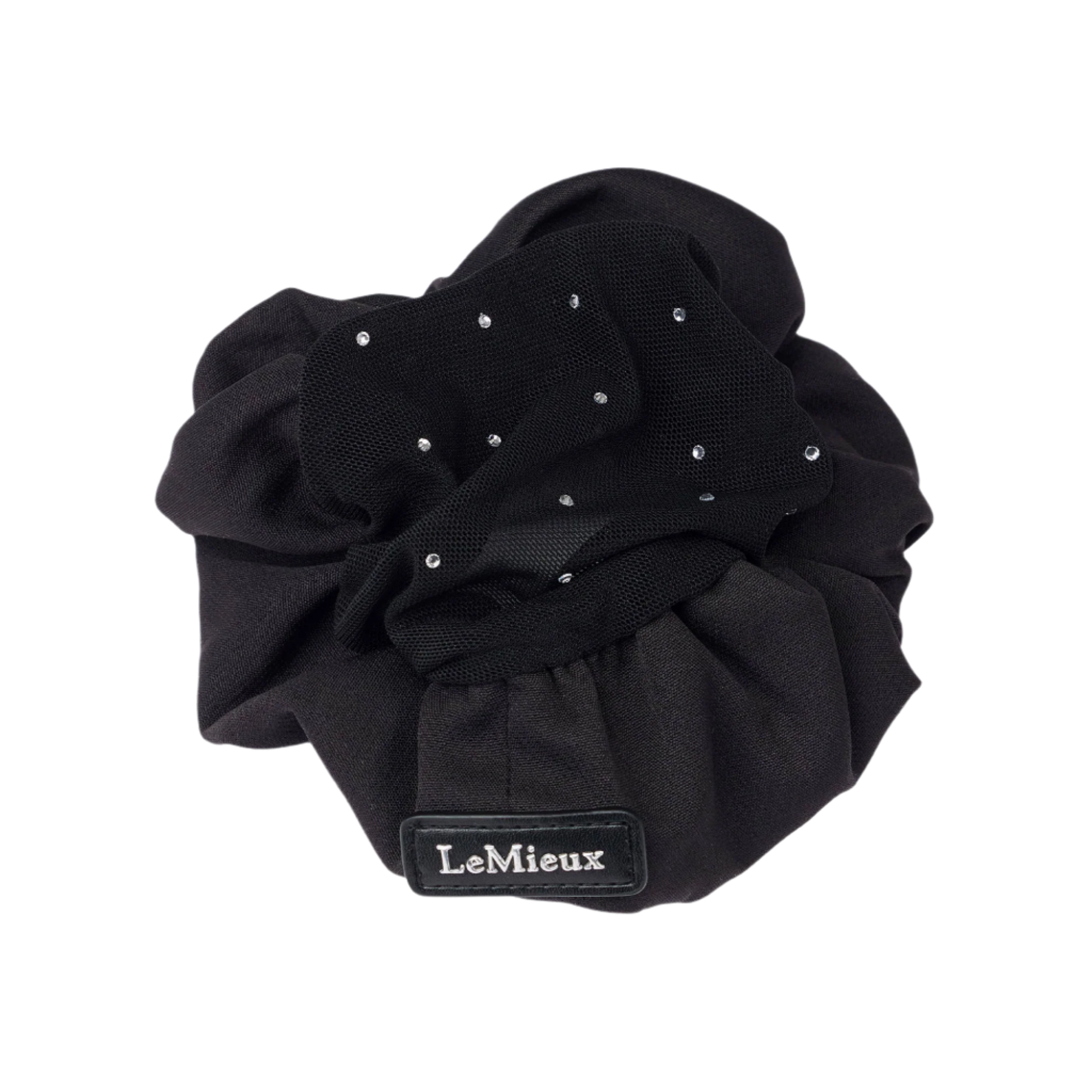 LeMieux Scrunchie with Crystal Hair Net, Black/Black