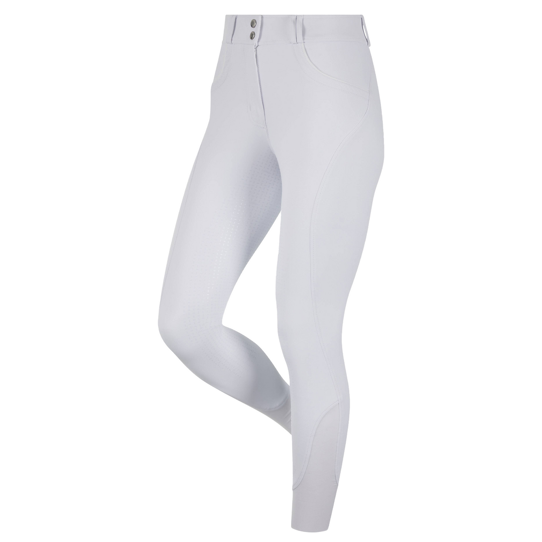 Perfection 2.0 Mid Rise Show Breeches - White with Navy Seat
