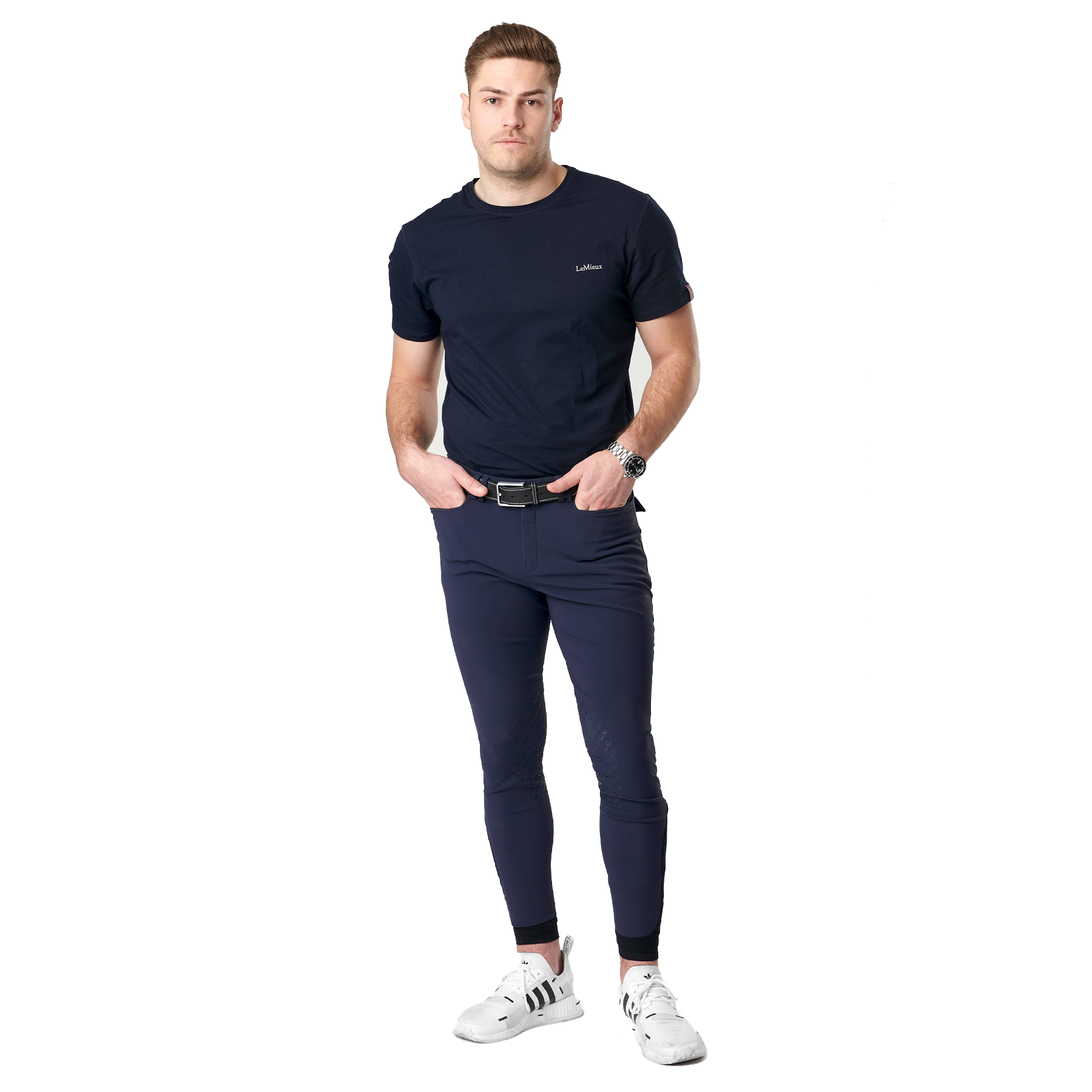 LeMieux Men&#39;s Knee Grip Breeches, Navy