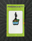 pinsnickety dumpster fire braid and bridle charm on a black background