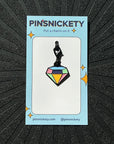 pinsnickety gem braid and bridle charm on a black background