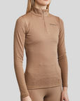 Montar MoCilia Ladies Long Sleeve Training Shirt, Latte