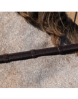 Dy'on 1/2" Rubber Reins With 7 Leather Loops, Brown, Working By Dyon