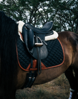 Sixteen Cypress Dressage Pad, Black & Cognac