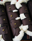 Sixteen Cypress Leatherette Brushing Boots, Hickory