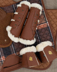 Sixteen Cypress Leatherette Bell Boots, Cognac