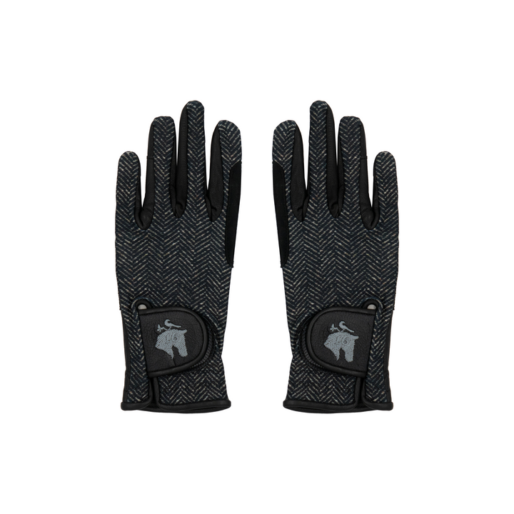 Sixteen Cypress Riding Gloves, Herringbone Black