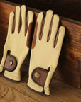 Sixteen Cypress Riding Gloves, Ivory & Cognac