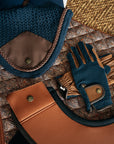 Sixteen Cypress Riding Gloves, Navy & Cognac