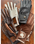 Sixteen Cypress Riding Gloves, Herringbone Cognac