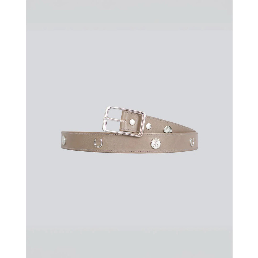 Yagya Leather Bucket Belt, Taupe