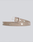 Yagya Leather Bucket Belt, Taupe