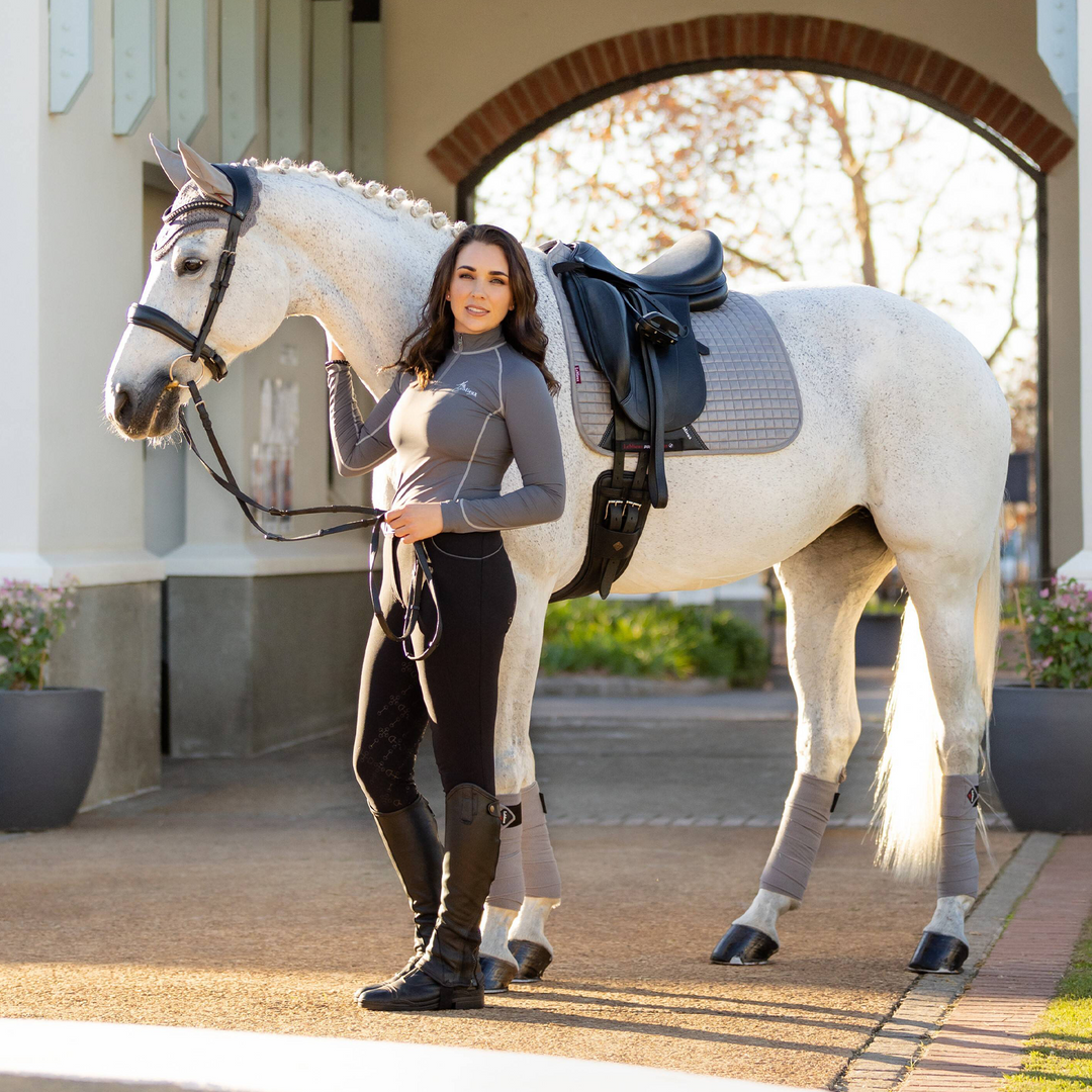 LeMieux Suede Dressage Saddle Pad, Gray