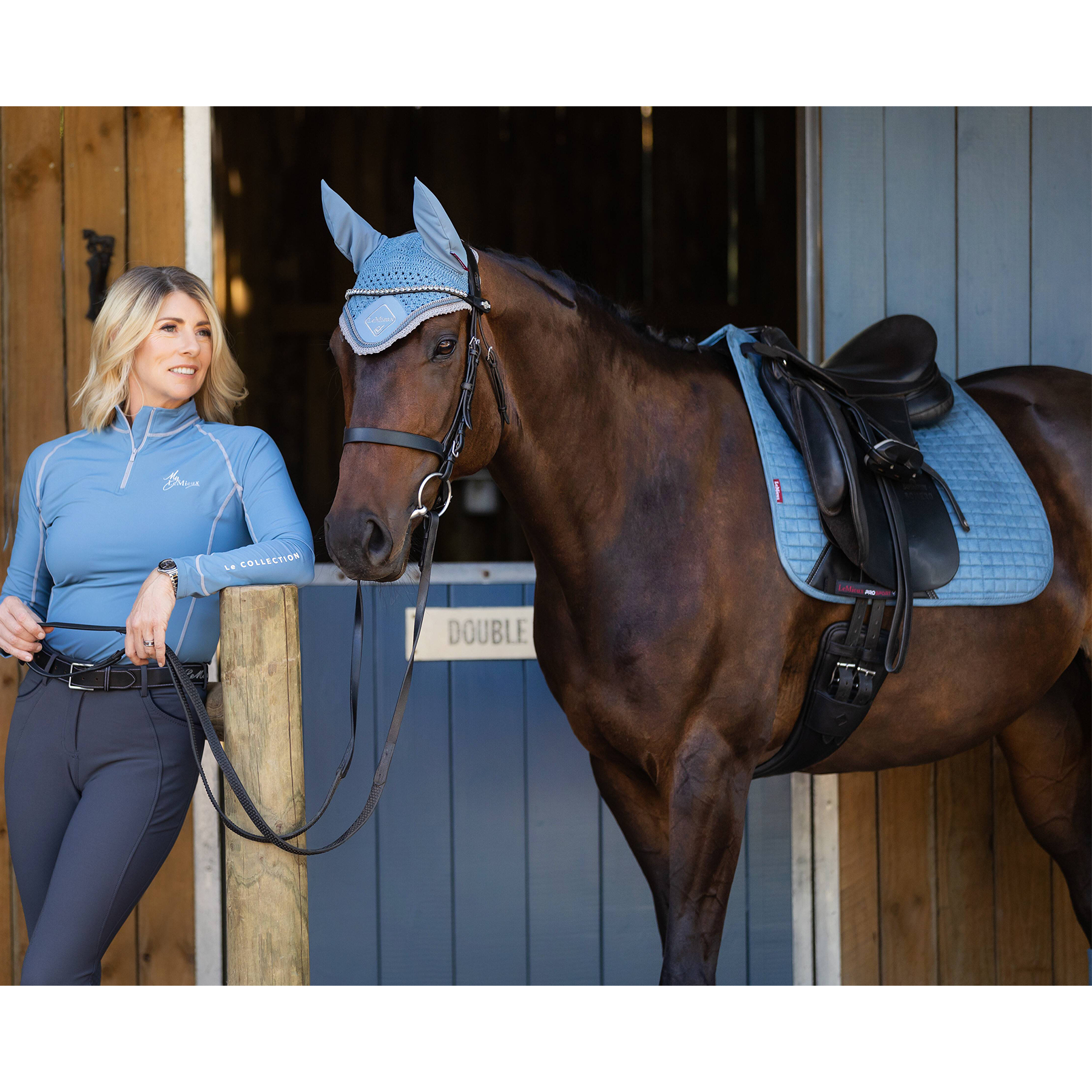 LeMieux Suede Dressage Saddle Pad, Ice Blue