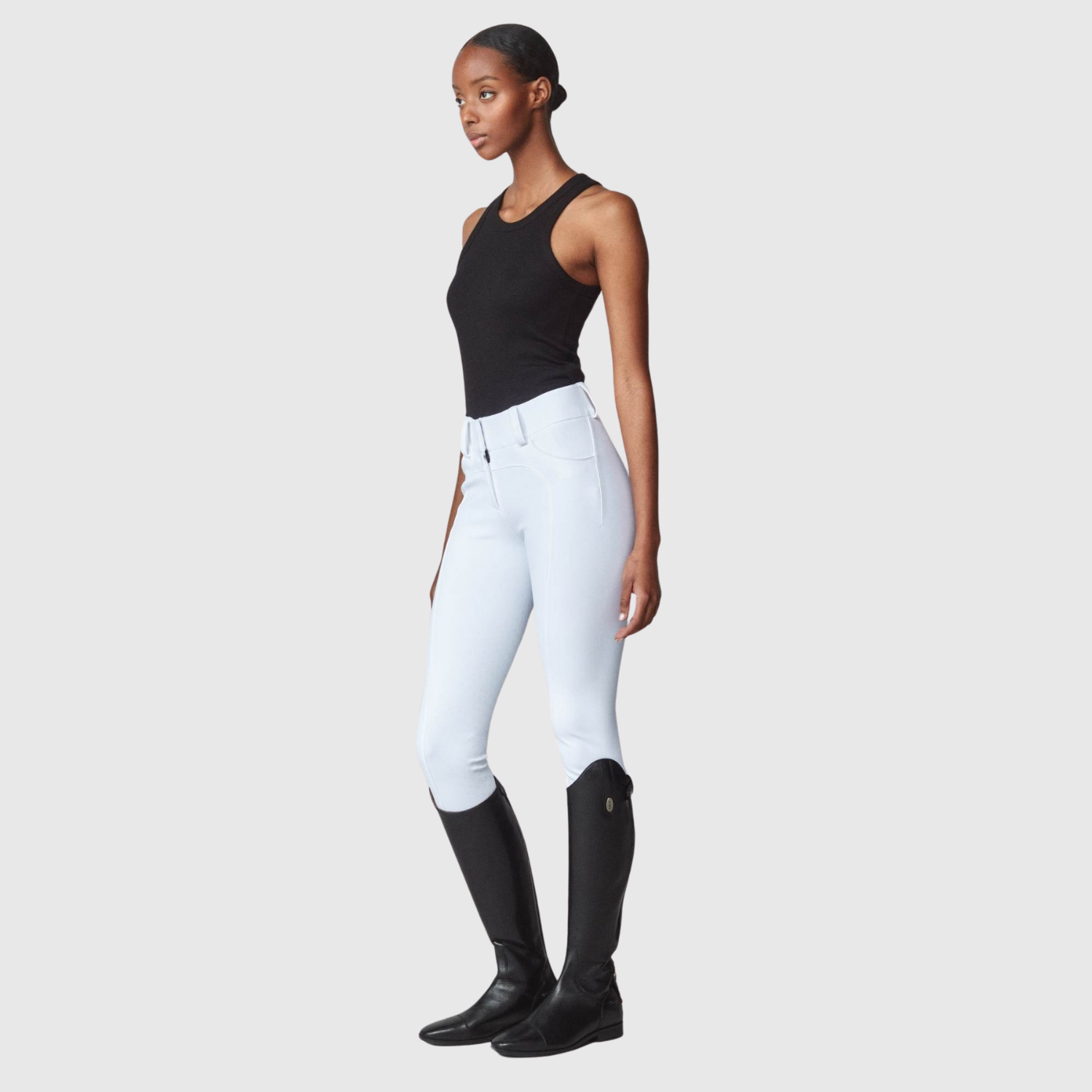 Yagya Ladies Compression Performance Full Grip Breeches, White