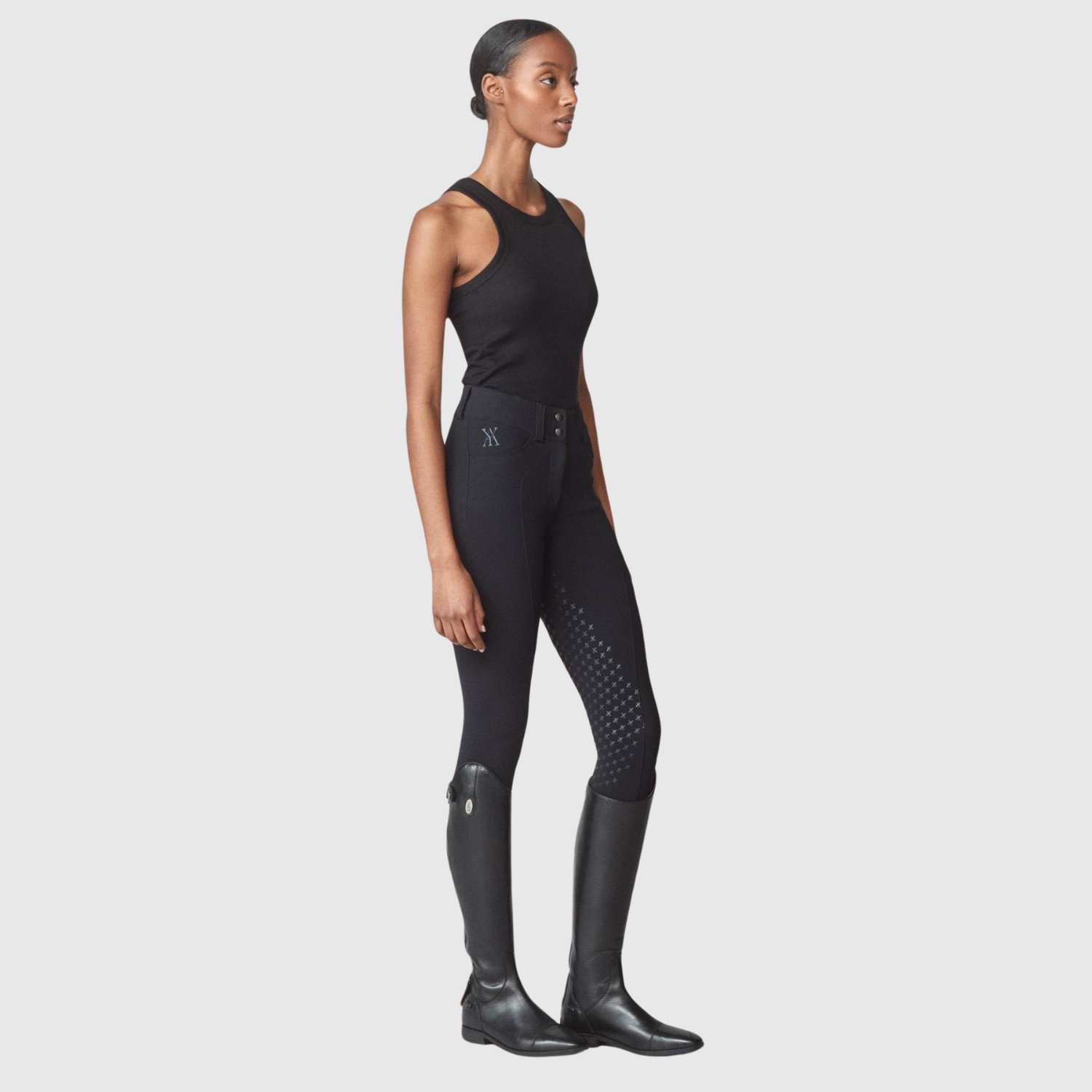 Yagya Ladies Compression Performance Breeches Knee Grip, Black