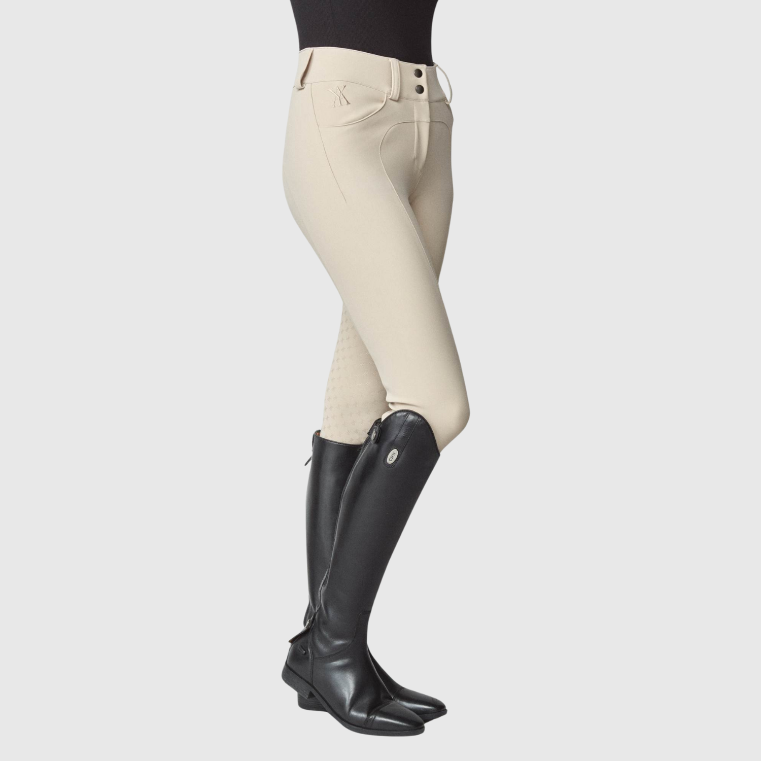 Yagya Ladies Compression Performance Knee Grip Breeches, Tan