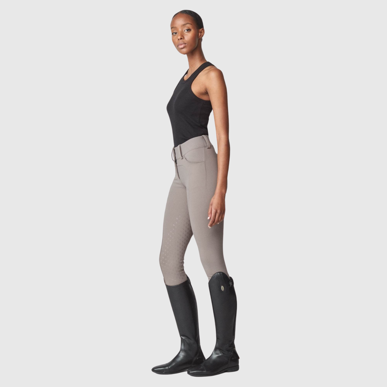 Yagya Ladies Compression Performance Breeches Knee Grip, Taupe