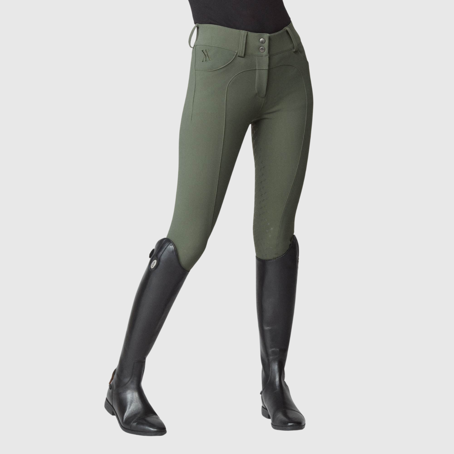 Yagya Ladies Compression Performance Breeches Full Grip, Green