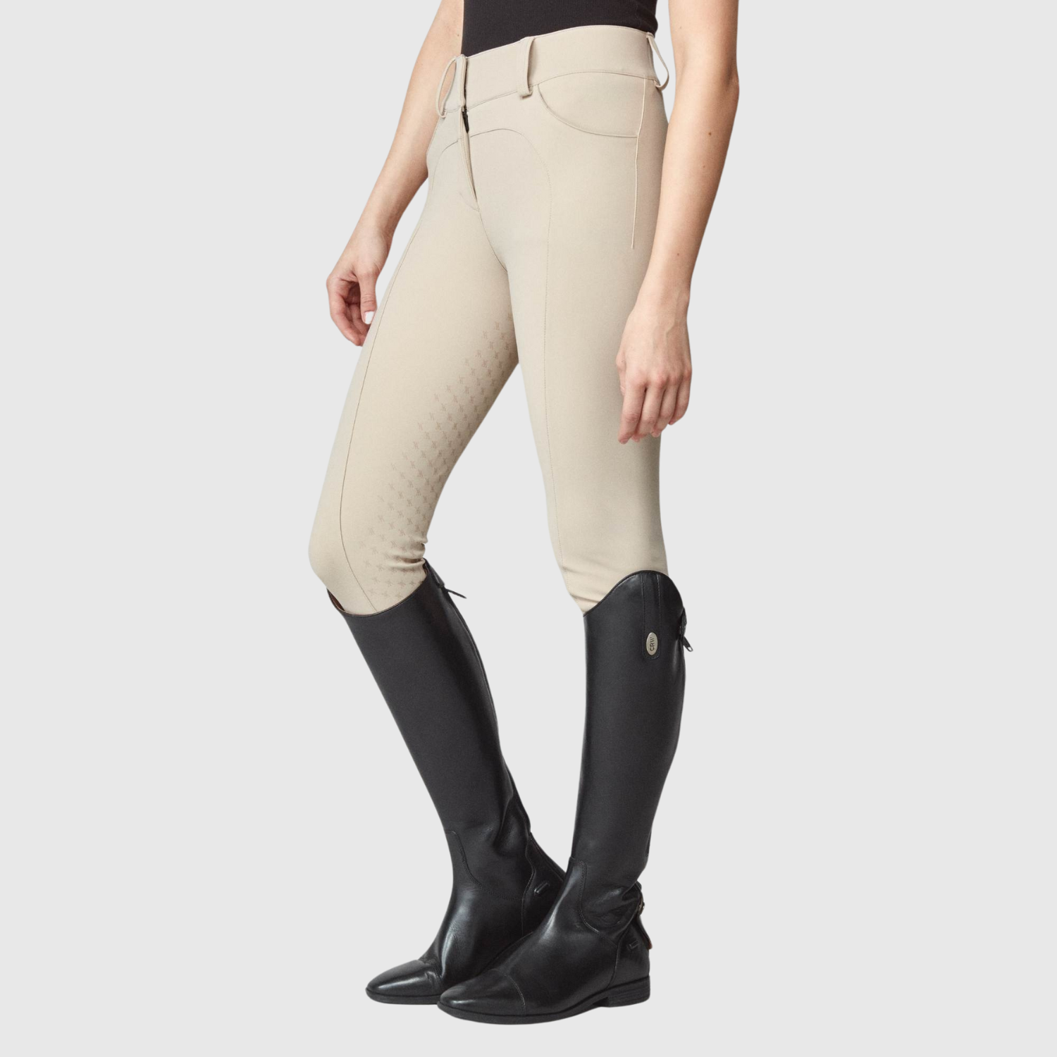 Yagya Ladies Compression Performance Knee Grip Breeches, Tan