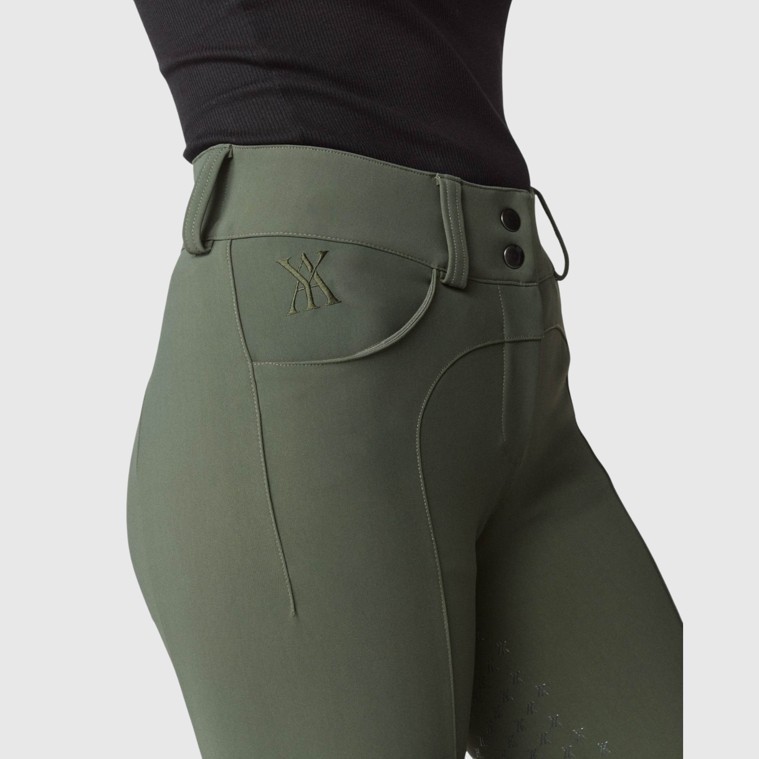 Yagya Ladies Compression Performance Breeches Full Grip, Green