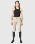 Yagya Ladies Compression Performance Knee Grip Breeches, Tan