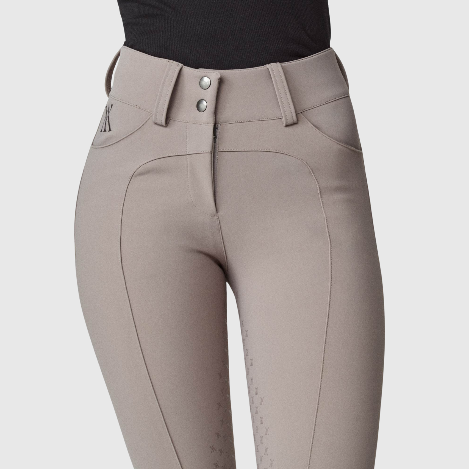 Yagya Ladies Compression Performance Breeches Knee Grip, Taupe