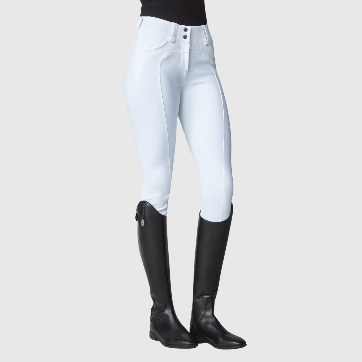 Yagya Ladies Compression Performance Full Grip Breeches, White