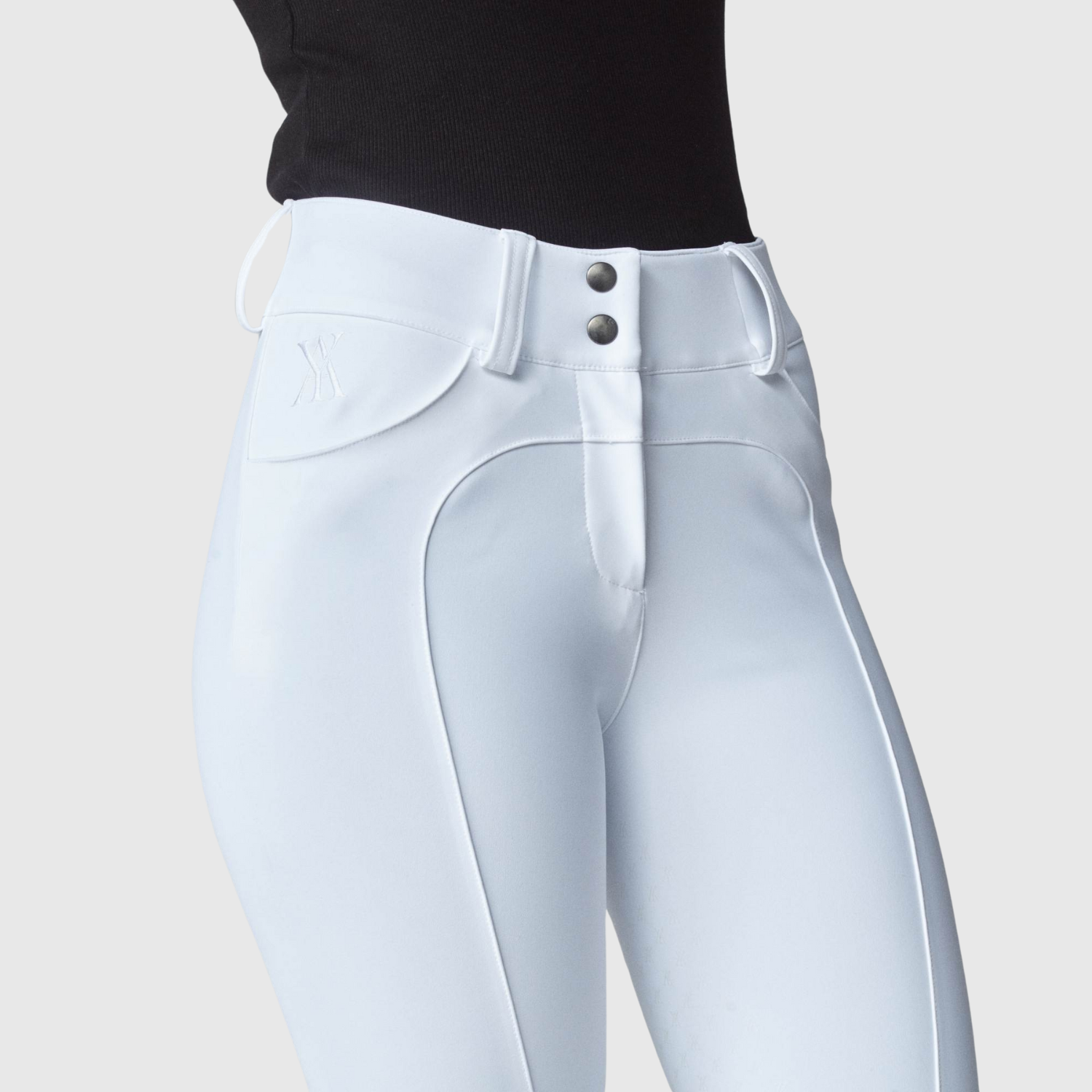 Yagya Ladies Compression Performance Full Grip Breeches, White