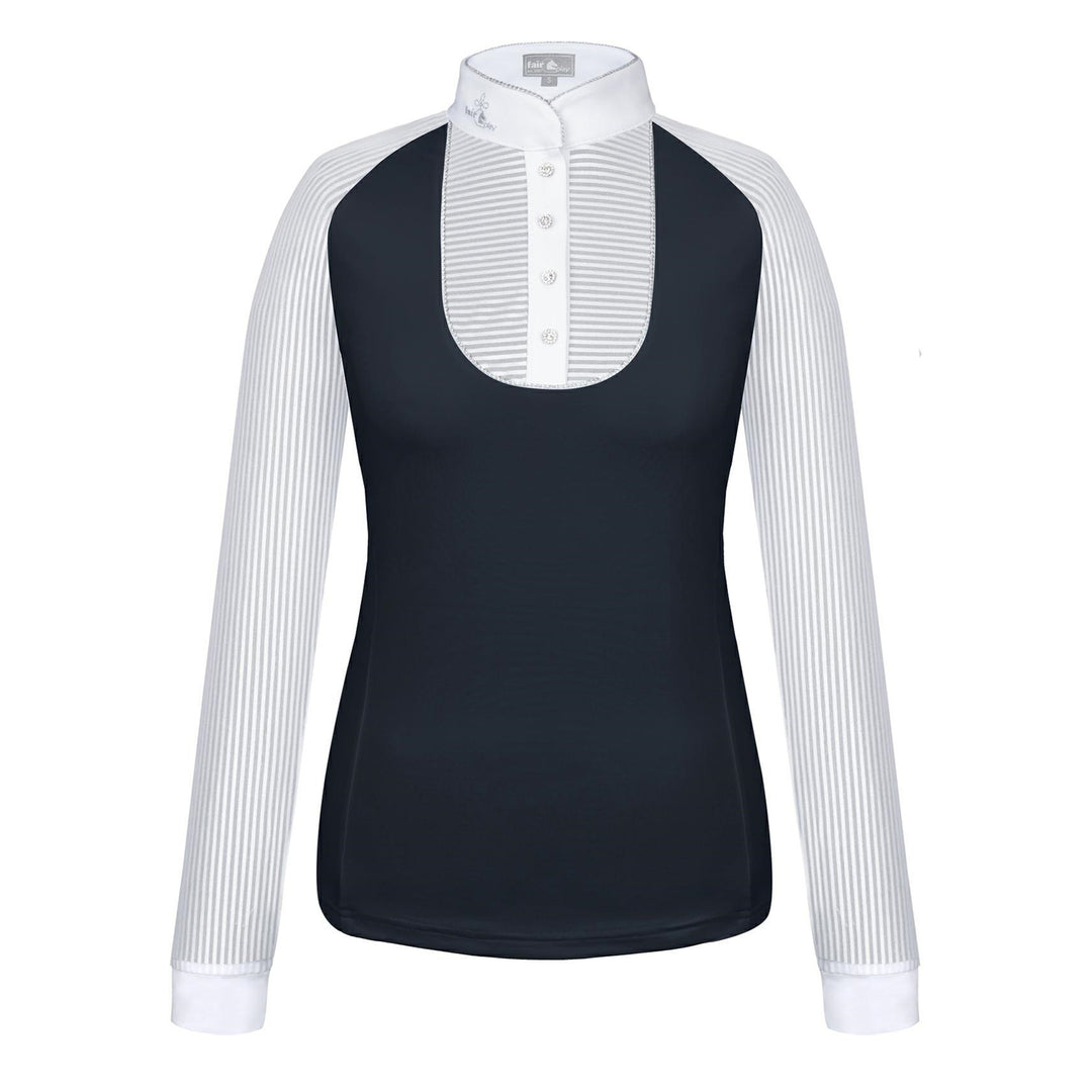 Fair Play Competition Shirt JUSTINE AIRY Long Sleeve White-Black