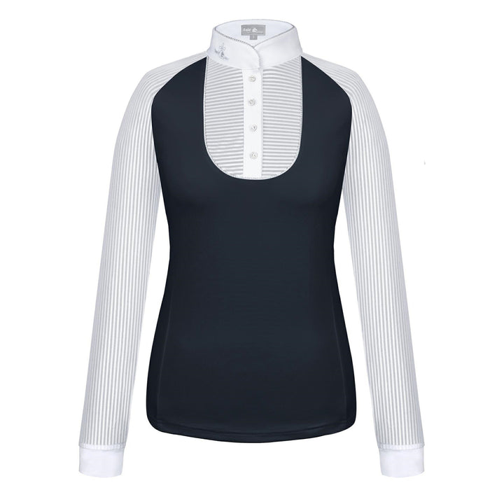 Fair Play Competition Shirt JUSTINE AIRY Long Sleeve White-Navy