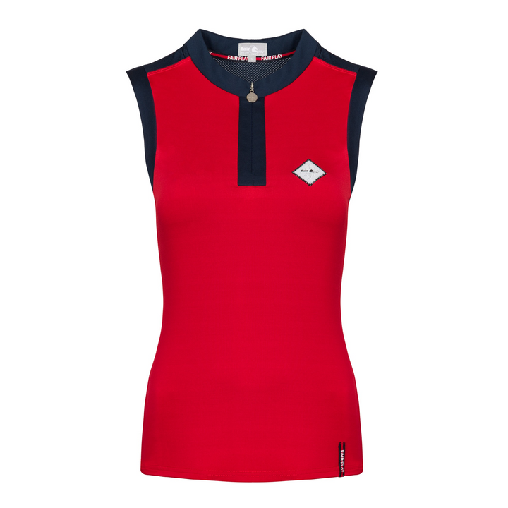 Fair Play Sleeveless Competition Top JUDY, Red-Navy