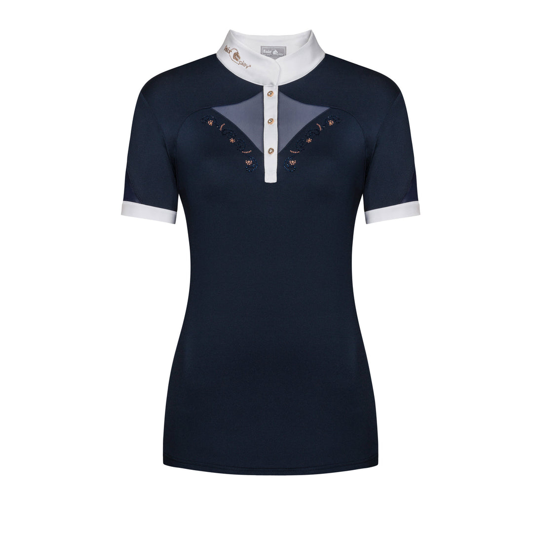 Fair Play Competition Shirt Short Sleeve CATHRINE ROSEGOLD Navy/White