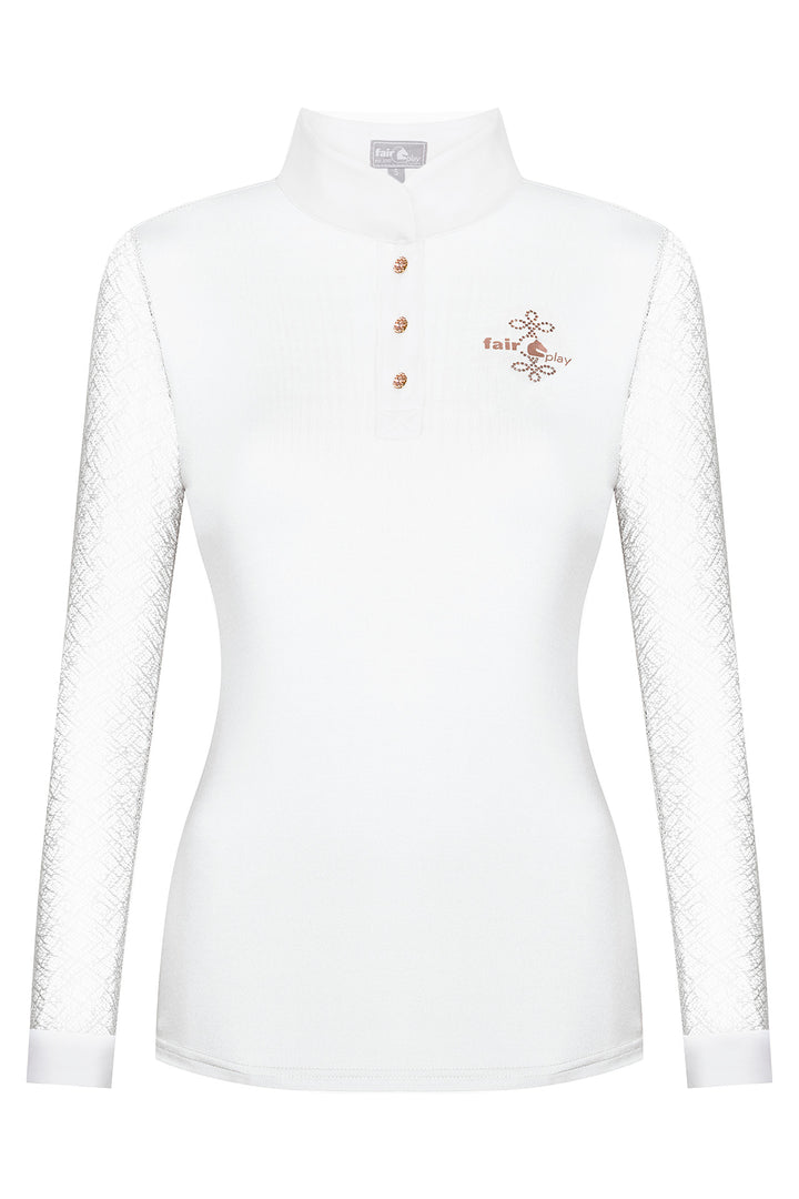 Fair Play Competition Shirt CECILE Long Sleeve ROSEGOLD, White