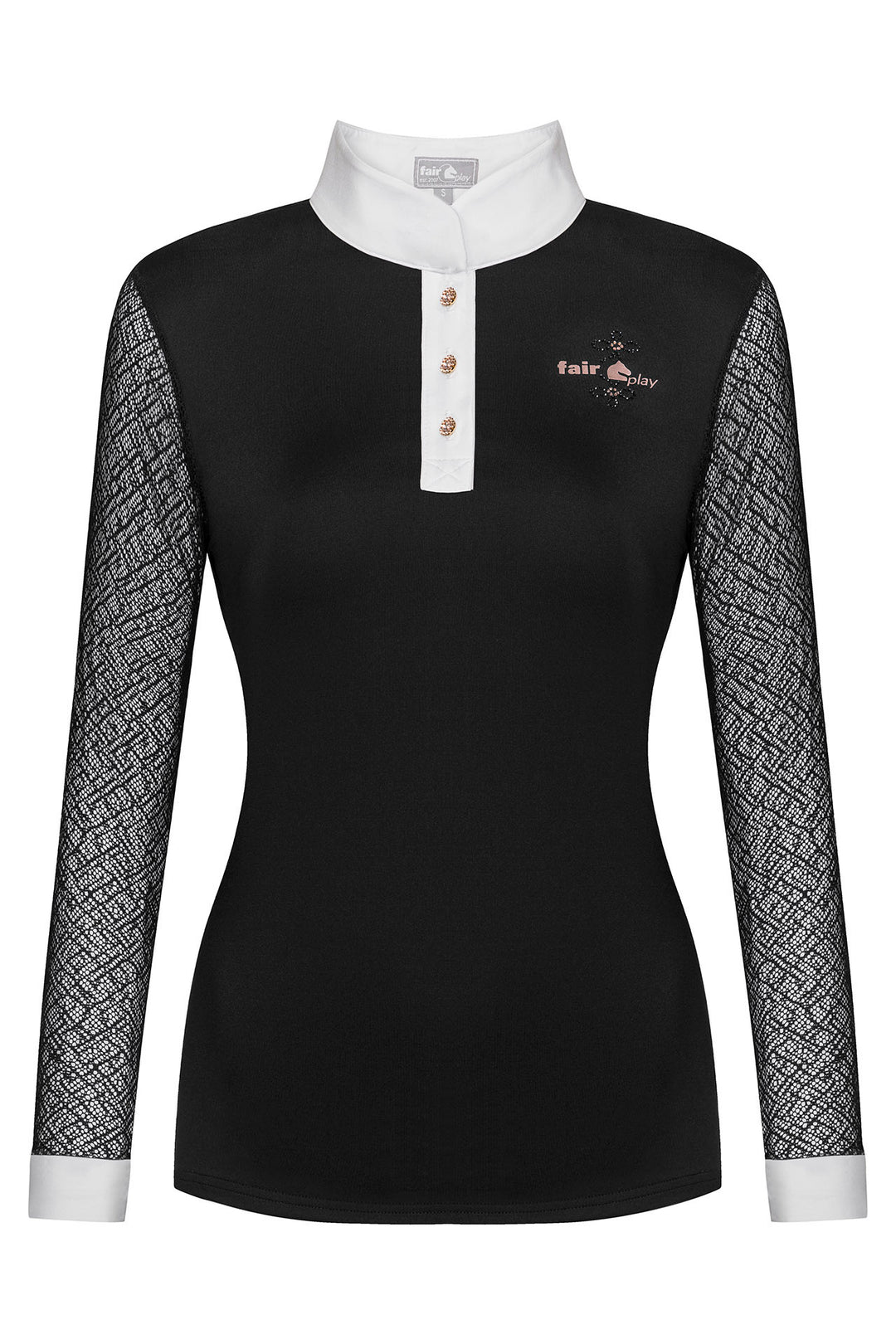 Fair Play Competition Shirt CECILE Long Sleeve ROSEGOLD, Black