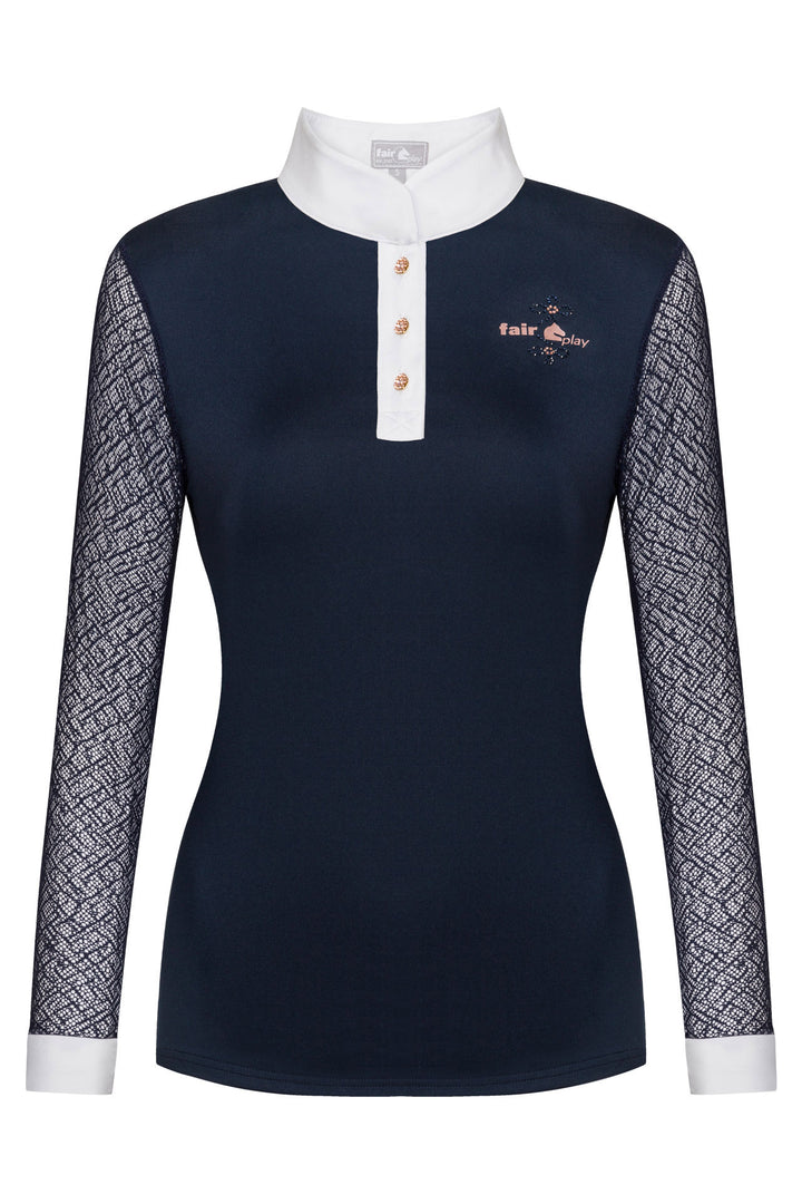 Fair Play Competition Shirt CECILE Long Sleeve ROSEGOLD, Navy