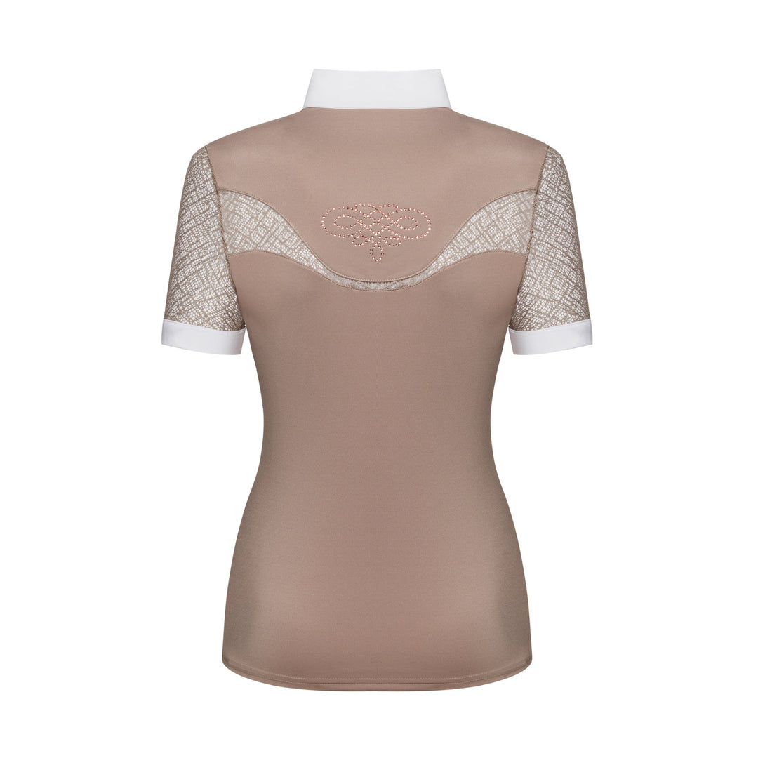 Fair Play Competition Shirt CECILE Short Sleeve ROSEGOLD, Beige/White