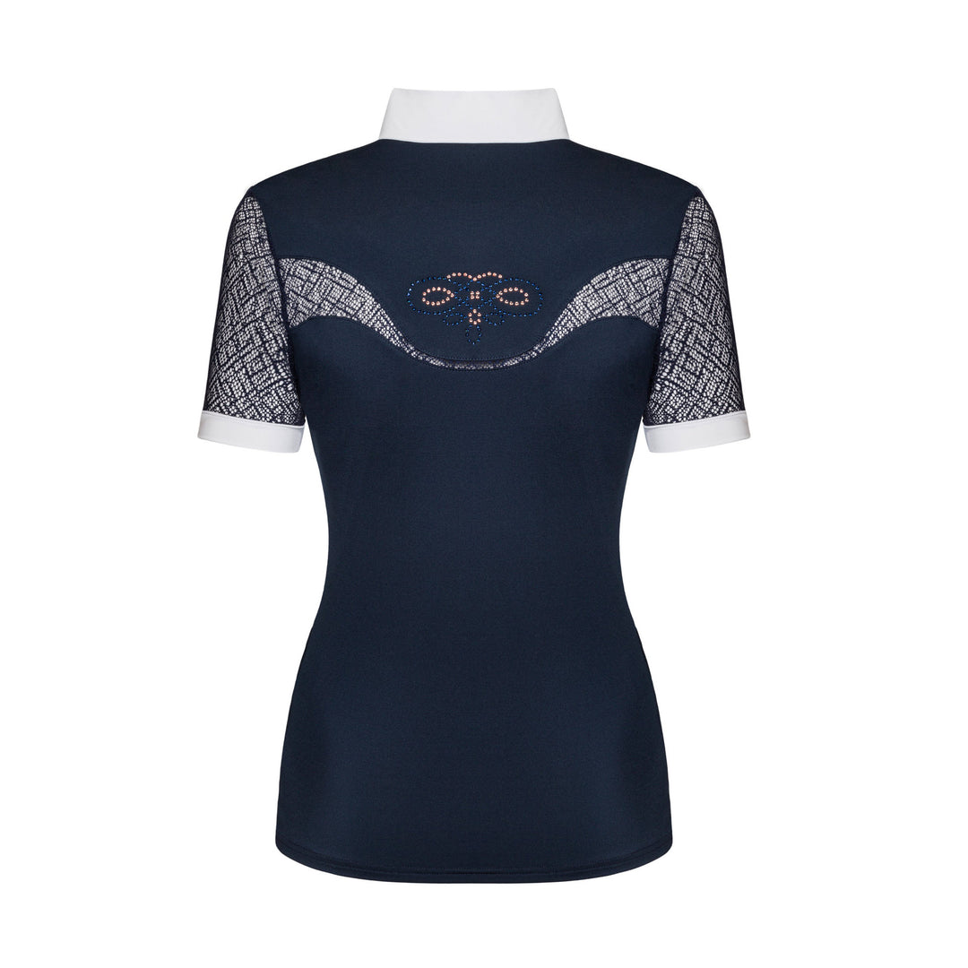 Fair Play Competition Shirt CECILE Short Sleeve ROSEGOLD, Navy/White