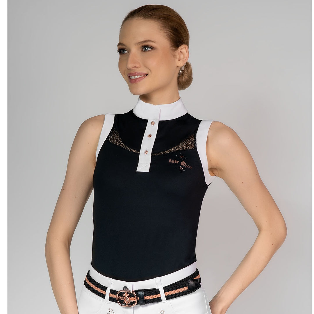 Fair Play Cecile Sleeveless Competition Shirt Rosegold, Black