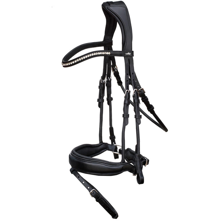 Schockemohle Malibu Anatomical Dressage Bridle, Black/Silver