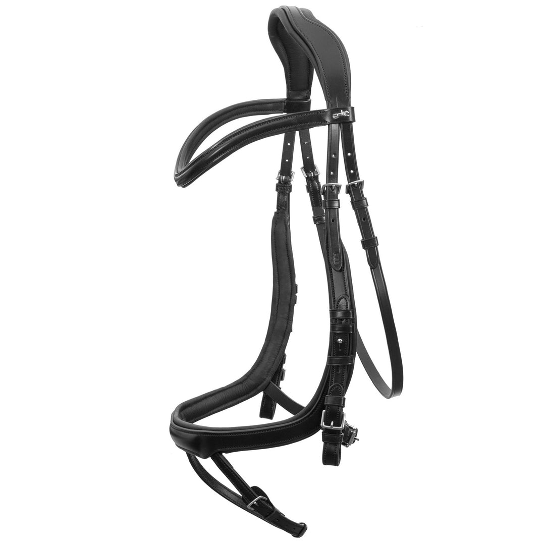Schockemohle Equitus Alpha Anatomical Special Bridle, Black/Silver