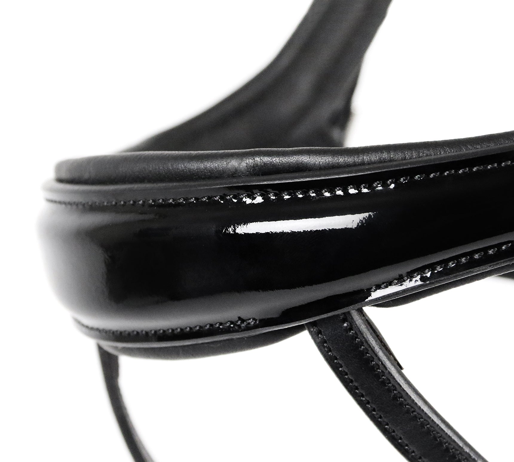 Schockemohle Equitus Beta Anatomical Special Bridle, Black Patent/Silver