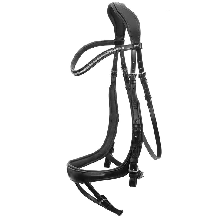 Schockemohle Equitus Beta Anatomical Special Bridle, Black/Silver