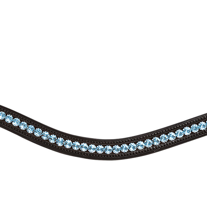 Schockemohle Browband Diamond Select Limited Headband, Black/Light Blue